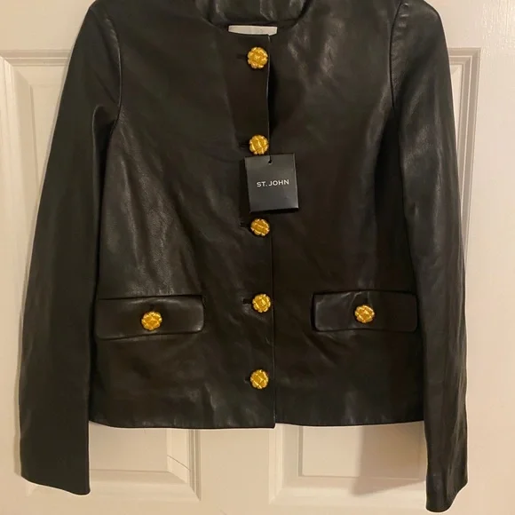 St. John leather jacket sz0